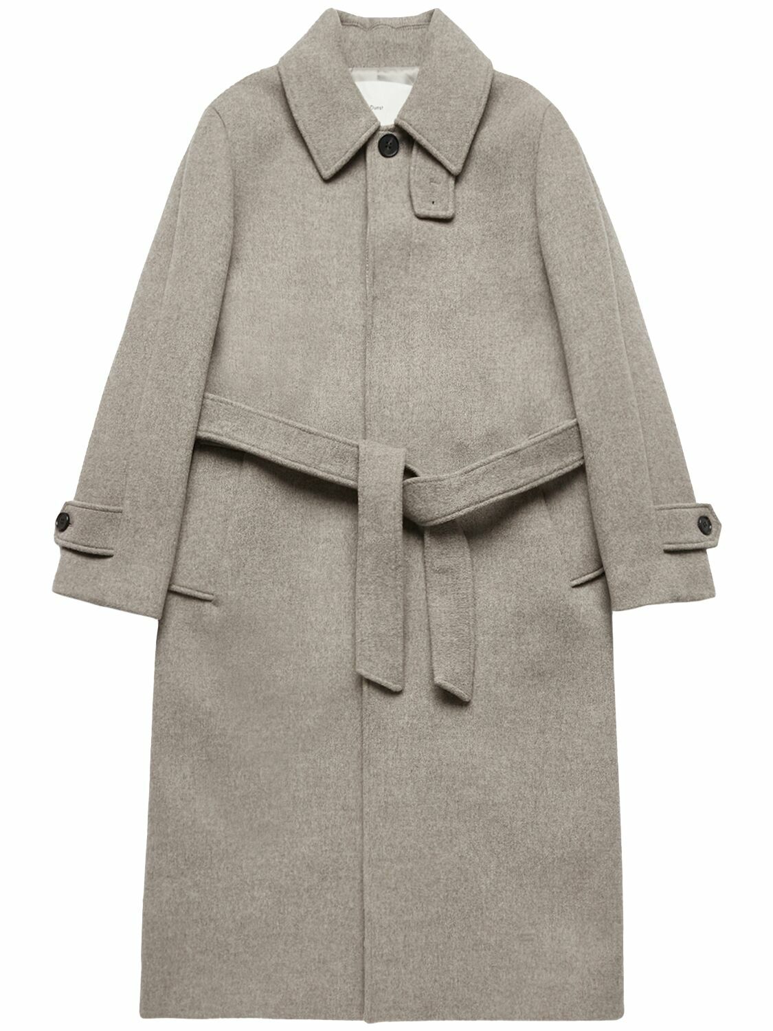 ジャケット・アウター DUNST UNISEX BELTED WOOL MAC COAT BLACK Designer fashion, Seoul-fully created | W Concept