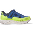 Maison Margiela - Distressed Leather, Suede and Mesh Sneakers - Men - Blue