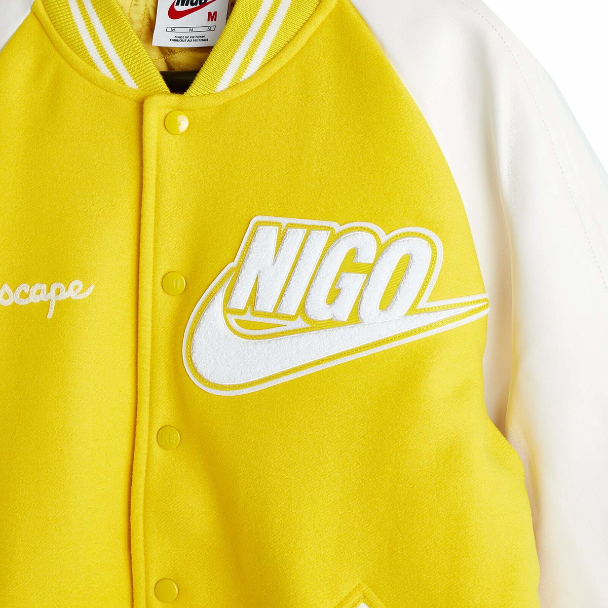 Nike x Nigo Varsity Jacket in Yellow/White Nike