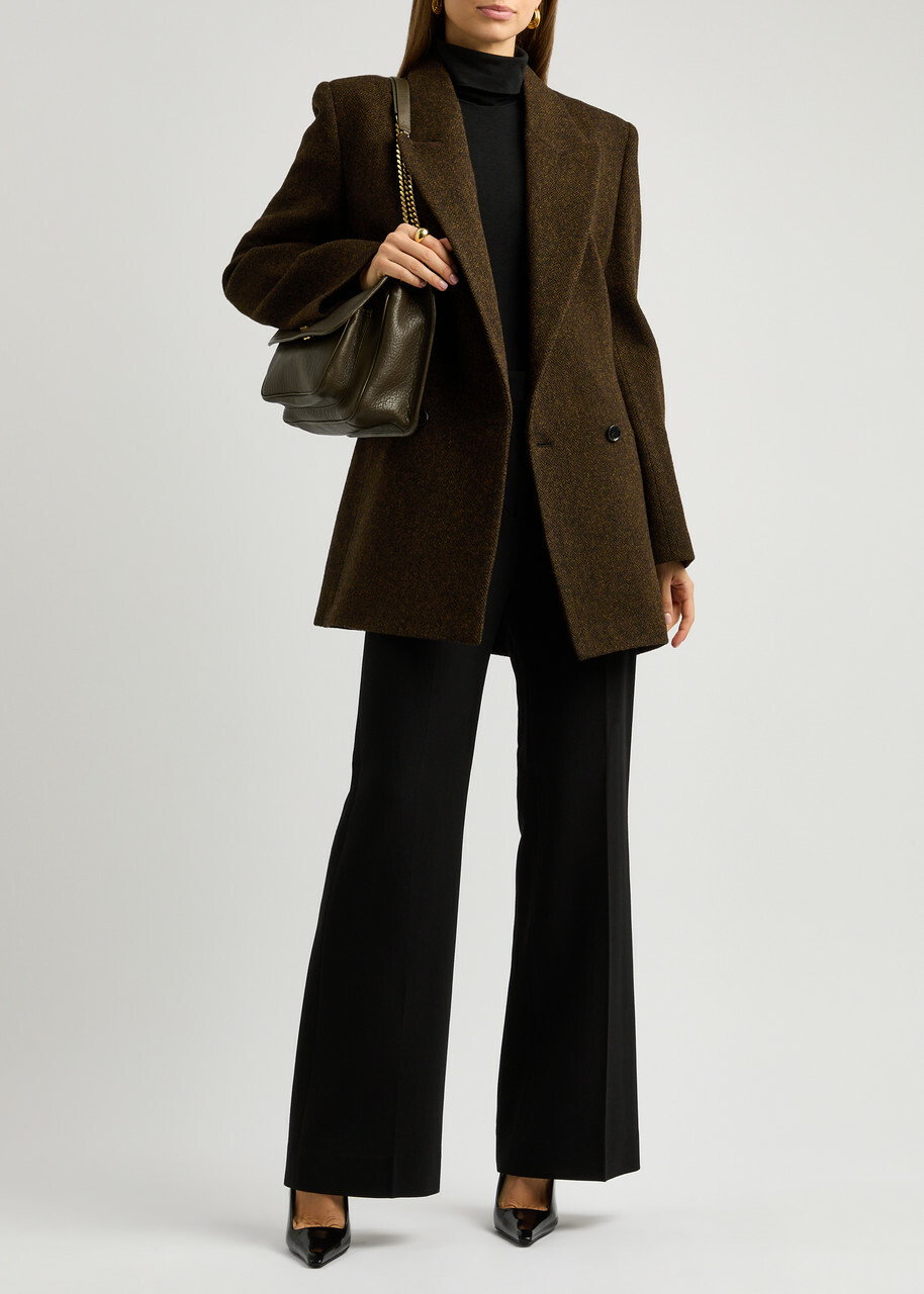 Petar Petrov New Spy Herringbone Wool Blazer Brown