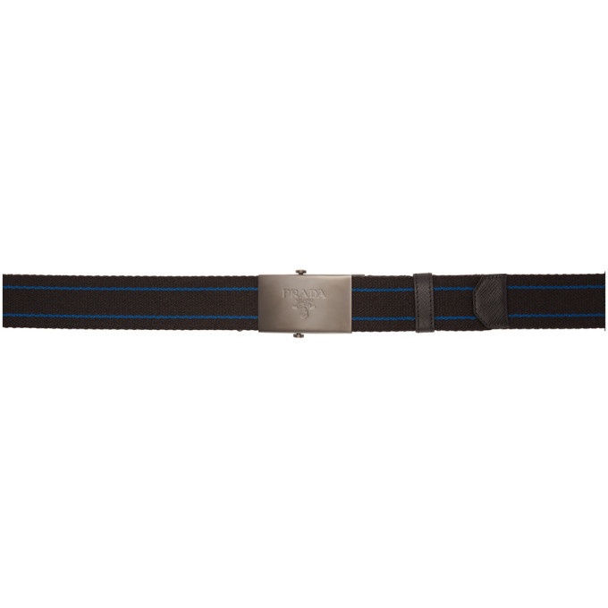 Photo: Prada Black and Blue Striped Nastro Belt