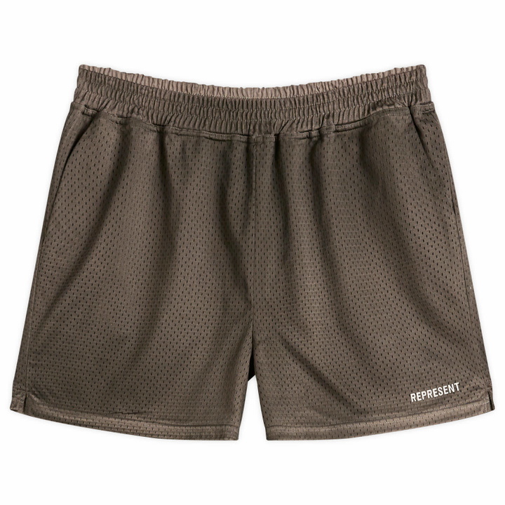 Photo: Represent Men's Washed Mesh Shorts in Vintage Khaki