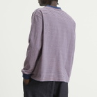 Beams Plus Men's Stripe Long Sleeve T-Shirt in Red