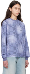 Dime Blue Abstract LS T-shirt