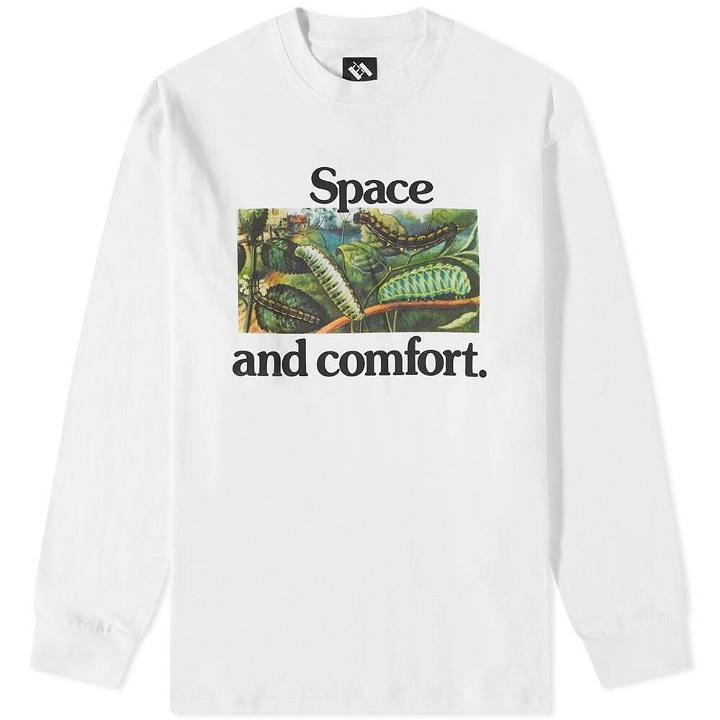 Photo: The Trilogy Tapes Men's Long Sleeve Space & Comfort T-Shirt in White
