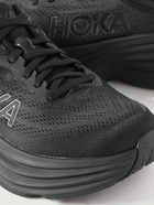 Hoka One One - Bondi 8 Rubber-Trimmed Mesh Running Sneakers - Black