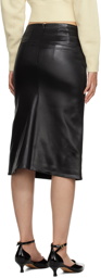 Recto Black Glossy Midi Skirt