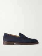 Brunello Cucinelli - Flex Suede Penny Loafers - Blue