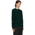 Off-White Green Intarsia Knit Sweater