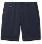 Incotex - Slim-Fit Stretch-Cotton Twill Bermuda Shorts - Blue