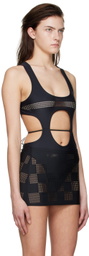 FAL-ASH Black Polyester Bodysuit
