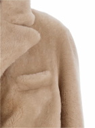 Blancha Beige Coat With Classic Lapels And Reversible Design In Fur Woman