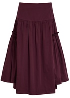 Damson Madder Berta Ruffled Cotton-poplin Midi Skirt Purple