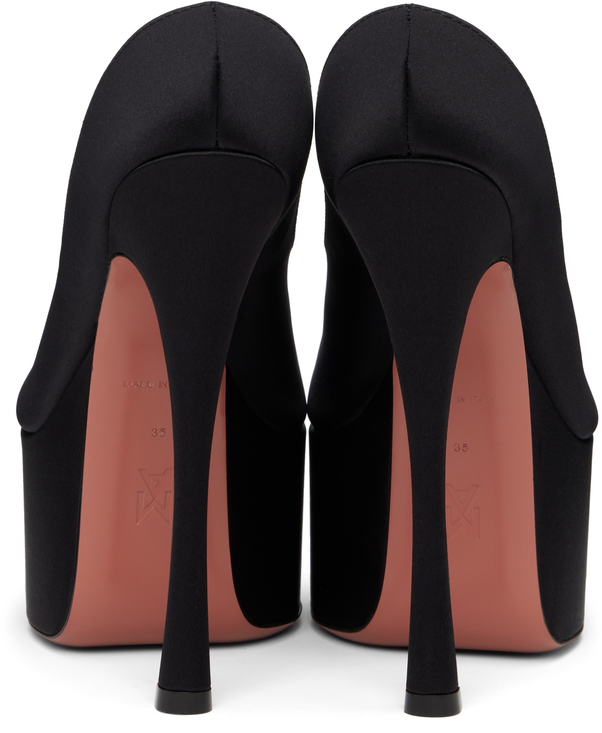 Amina Muaddi Black Anok Plateau Heeled Sandals