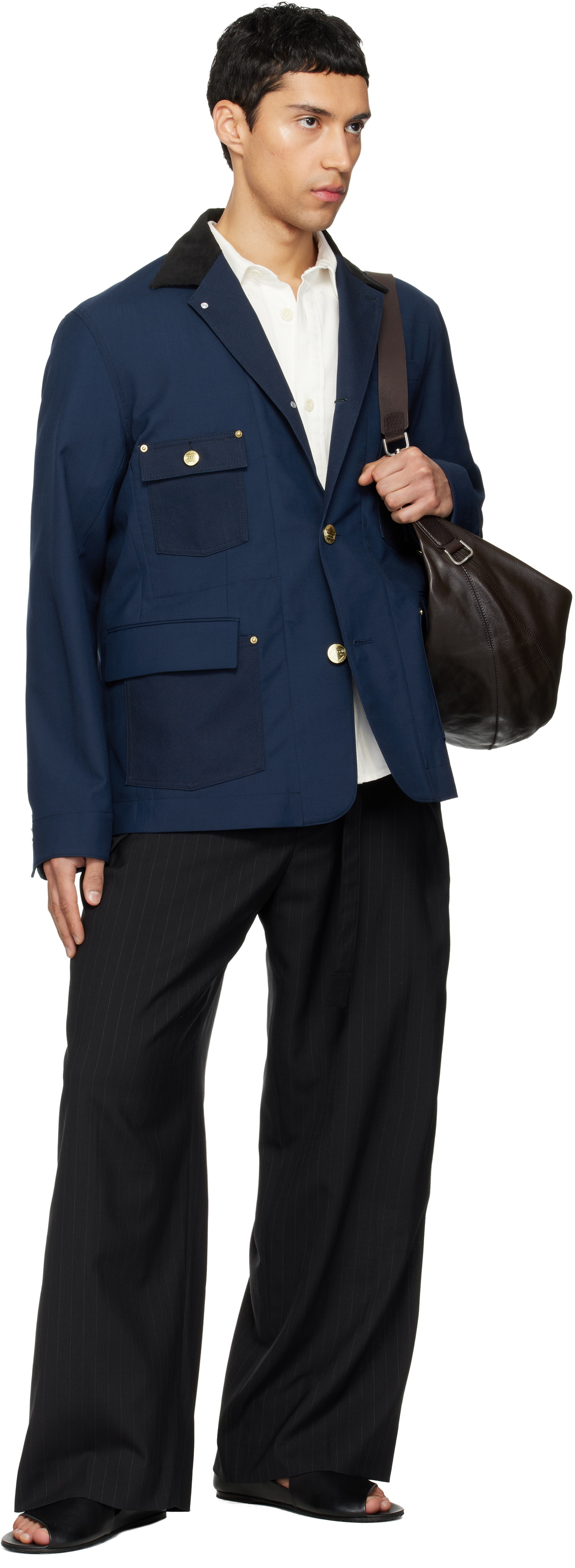 sacai Navy Carhartt WIP Edition Suiting & Duck Blazer