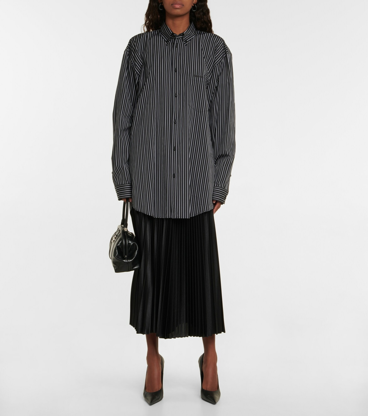 【可愛い♪】BALENCIAGA Striped Cupro Oversized Trousers Balenciaga Cupro-Cotton Stripe Trousers | Harrods UK