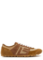 Balmain Racer 45 Suede and Nylon Sneakers Beige