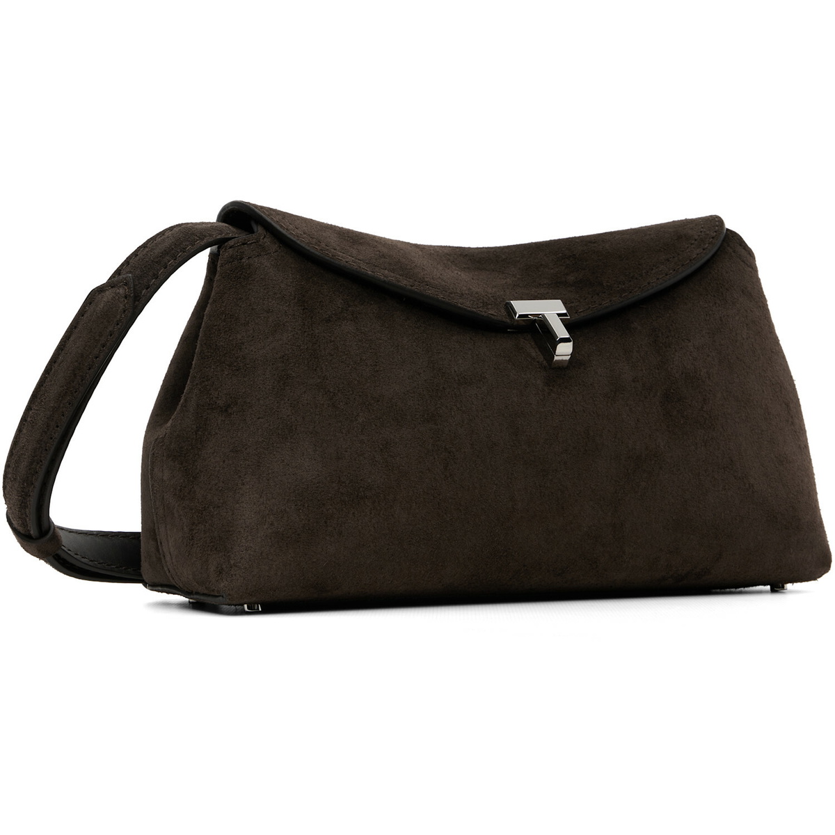 TOTEME Brown T-Lock Suede Clutch