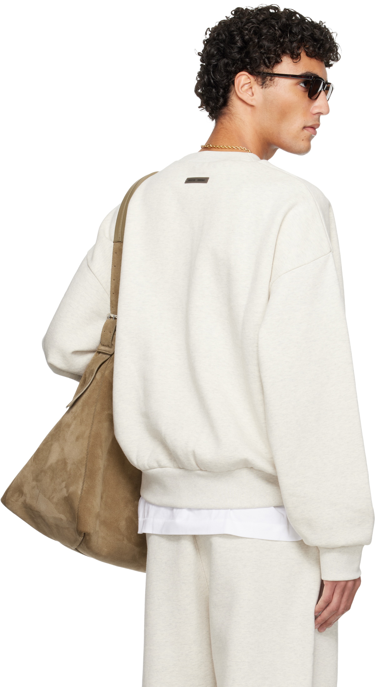Fear of God ESSENTIALS Gray Holiday Embossed Classic Crewneck 