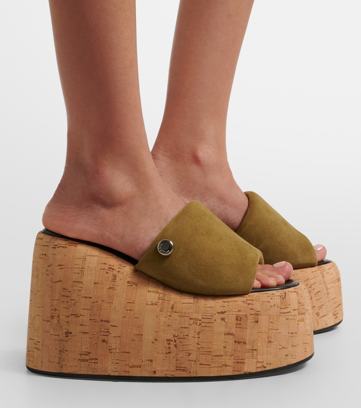 The Attico Mochi suede platform slides