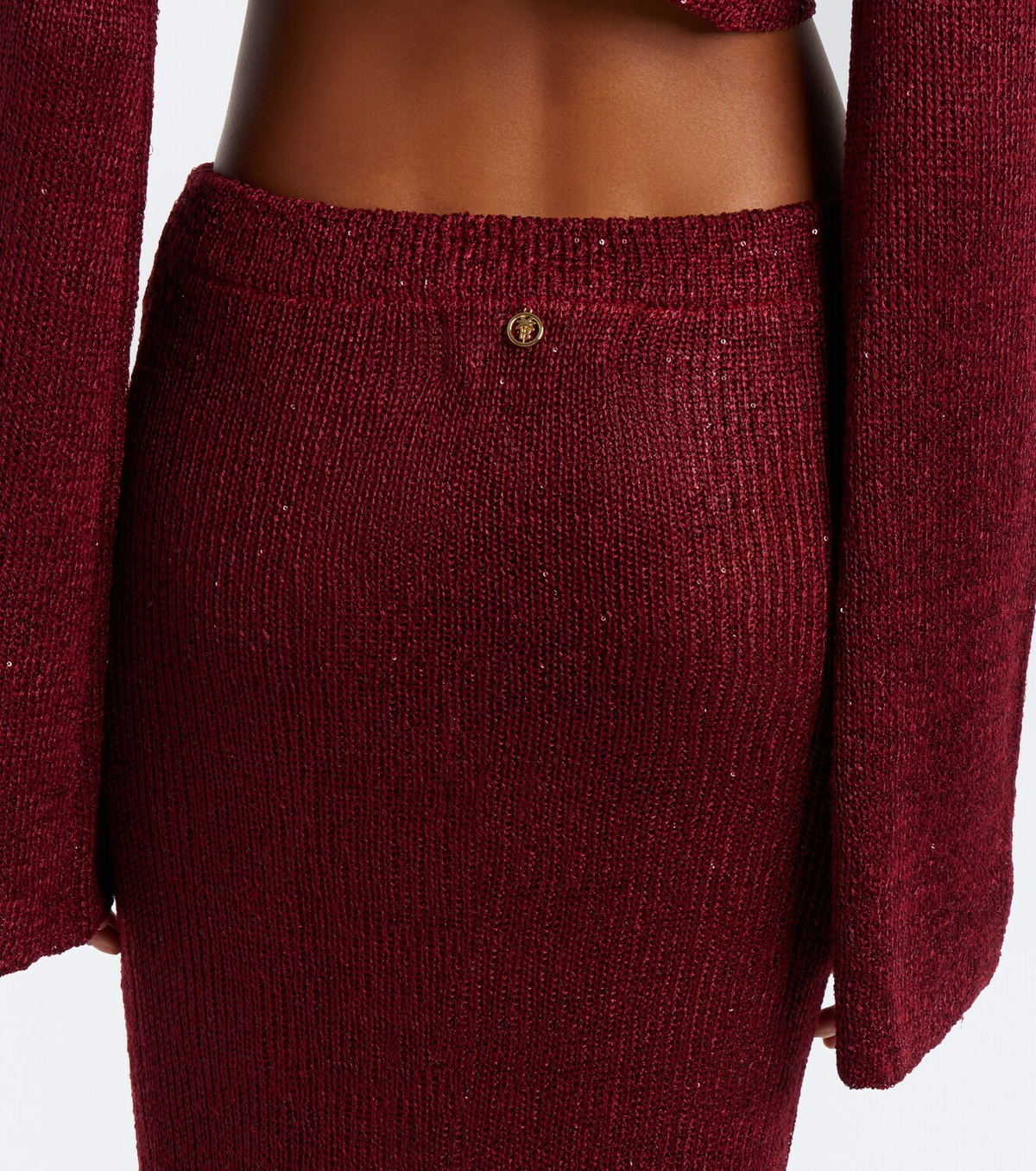 Bananhot Alma sequined knitted maxi skirt