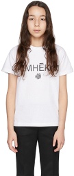 KIMHĒKIM Kids White Logo Rose T-Shirt