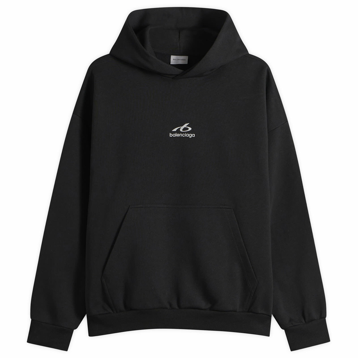 Balenciaga Men's Logo Regular Fit Hoodie in Black