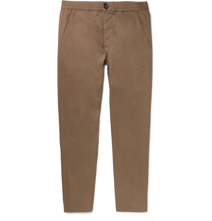 Photo: Oliver Spencer - Tapered Cotton Drawstring Trousers - Men - Brown
