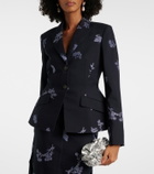 Erdem Wool and cotton jacquard blazer