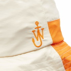 JW Anderson Men's Asymmetric Bucket Hat in White/Orange