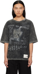 Maison MIHARA YASUHIRO Black Distressed Cat Print T-shirt