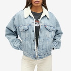 Levi's Women's Denim Sherpa Trucker Jacket in Blue