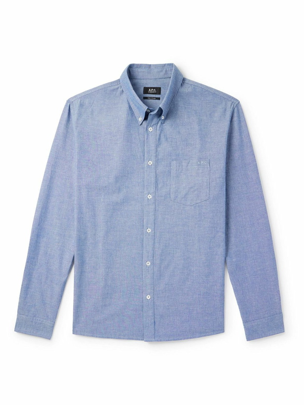 Photo: A.P.C. - Edouard Brodé Cotton-Chambray Shirt - Blue