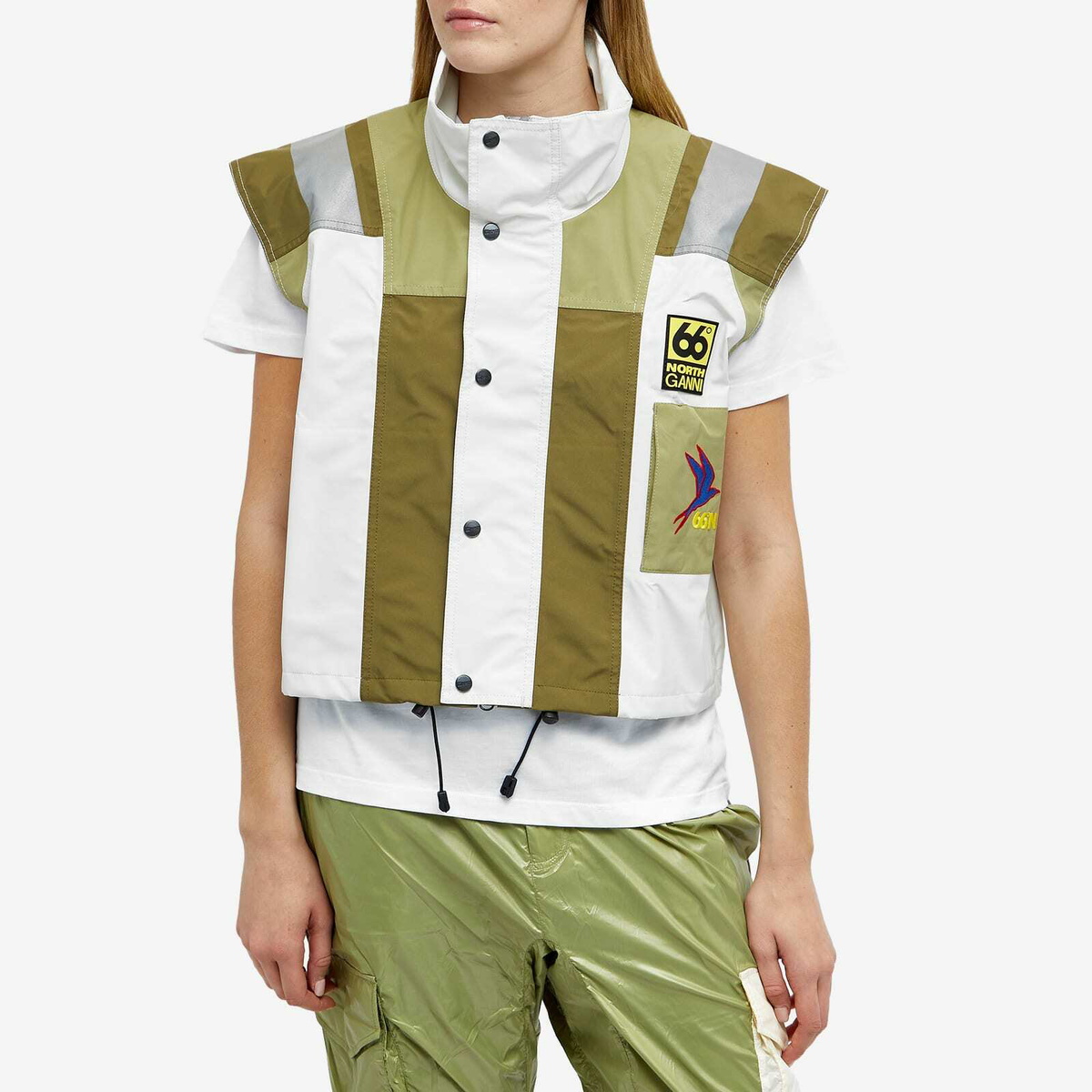 66° North Women's x GANNI Kria Cropped Vest in White Lamb 66° North