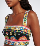 Dolce&Gabbana Carretto cotton bra top
