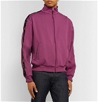KAPITAL - Embroidered Velvet-Trimmed Tech-Jersey Track Jacket - Purple