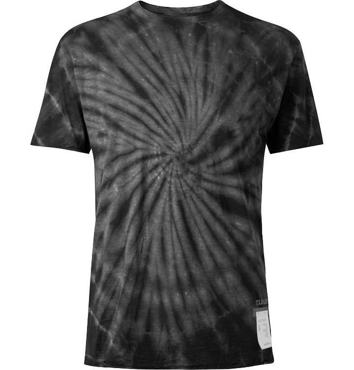 Photo: Satisfy - Cloud Tie-Dyed Merino Wool Running T-Shirt - Black