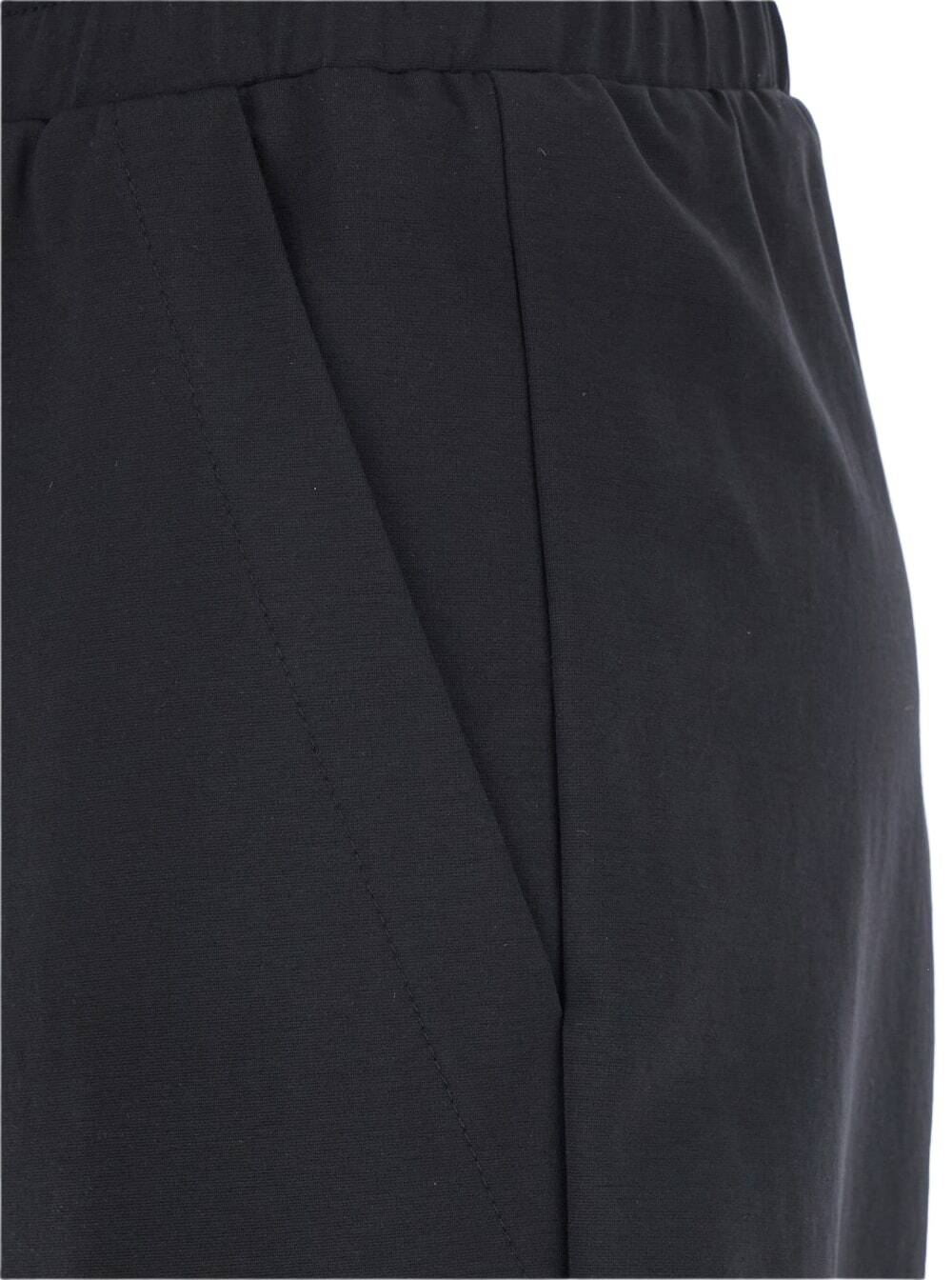 Merci Blakc Pants With Elastic Waist In Fabric Woman