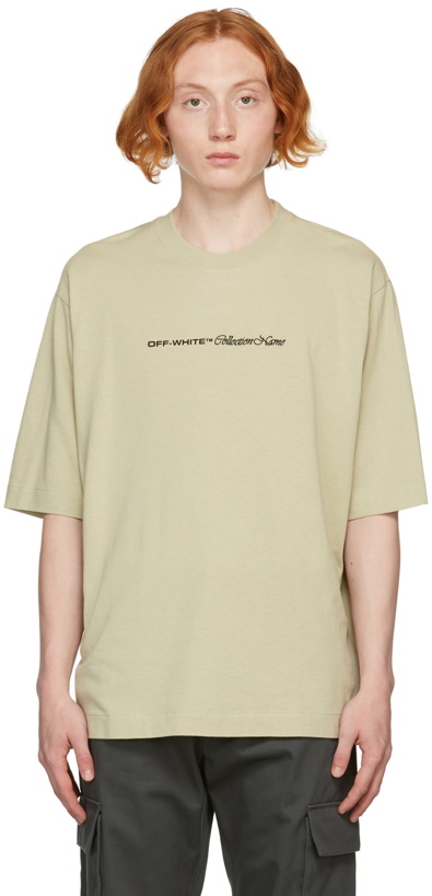 Photo: Off-White Beige Collection Name Skate T-Shirt