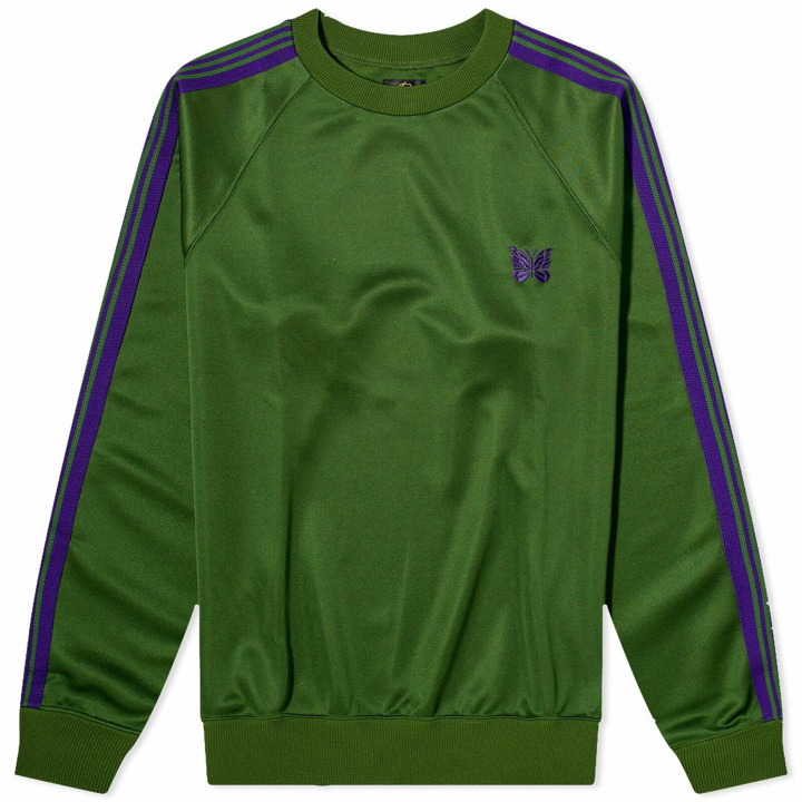 Photo: Needles Men's Poly Smooth Crew Neck in Ivy Green