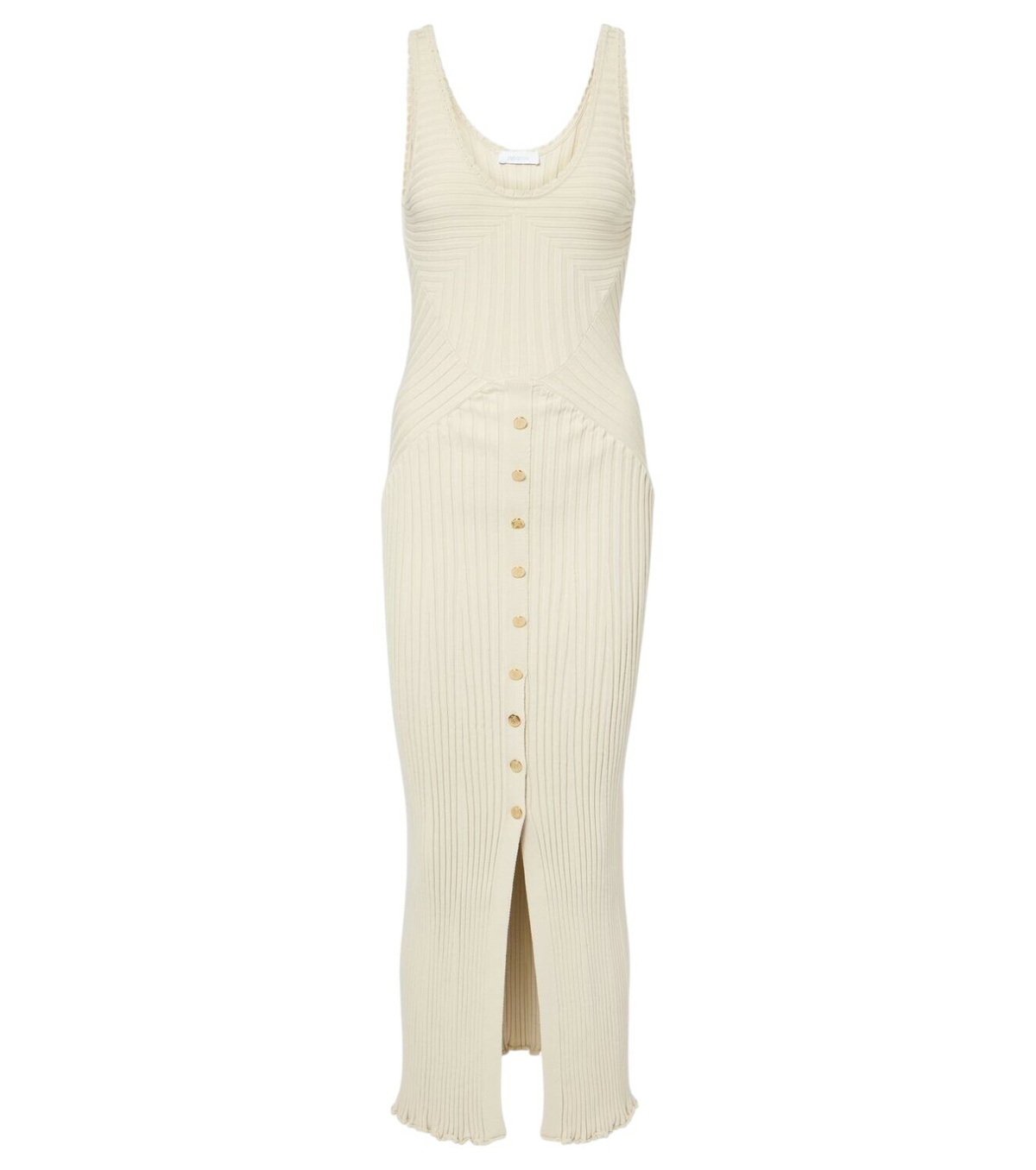Rabanne Gold Ruched Midi Dress Paco Rabanne