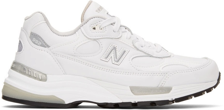 Photo: New Balance White Made In USA 992 Low Sneakers