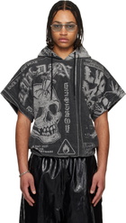 LU'U DAN Gray Half Hoodie