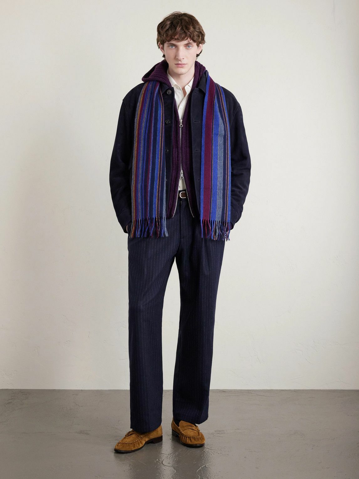 Paul Smith - Fringed Striped Wool Scarf
