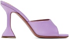 Amina Muaddi Purple Lupita Slipper Heeled Sandals