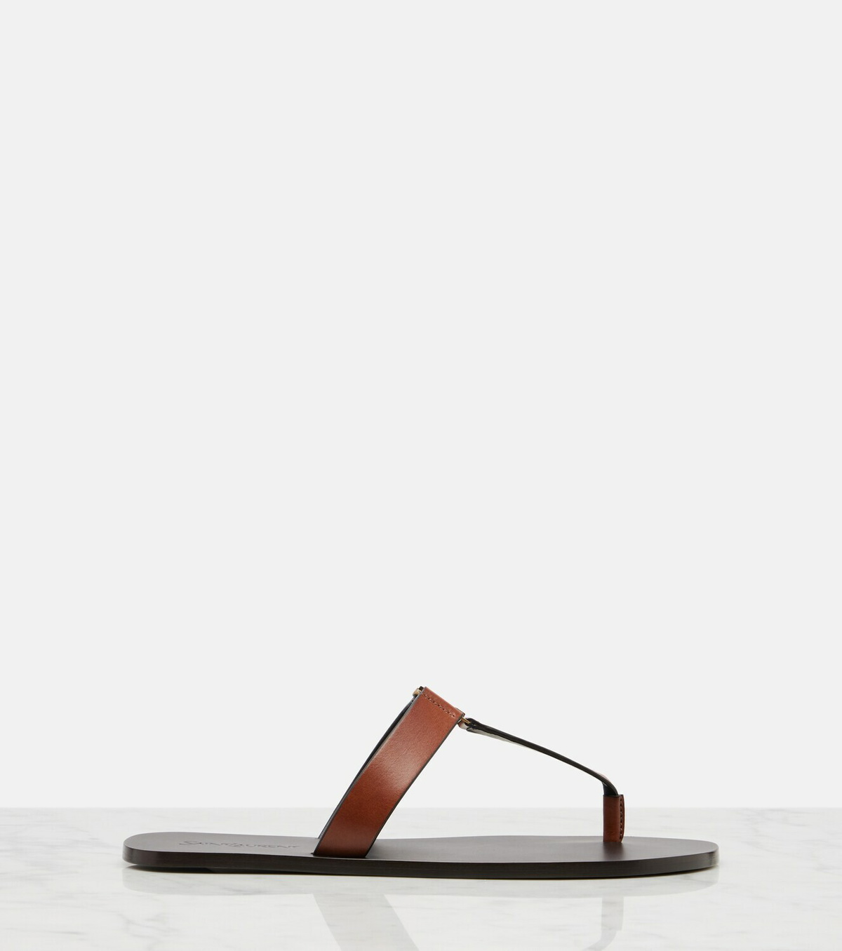 Saint Laurent Cassandre leather thong sandals
