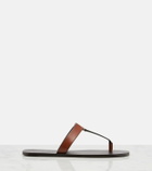 Saint Laurent Cassandre leather thong sandals
