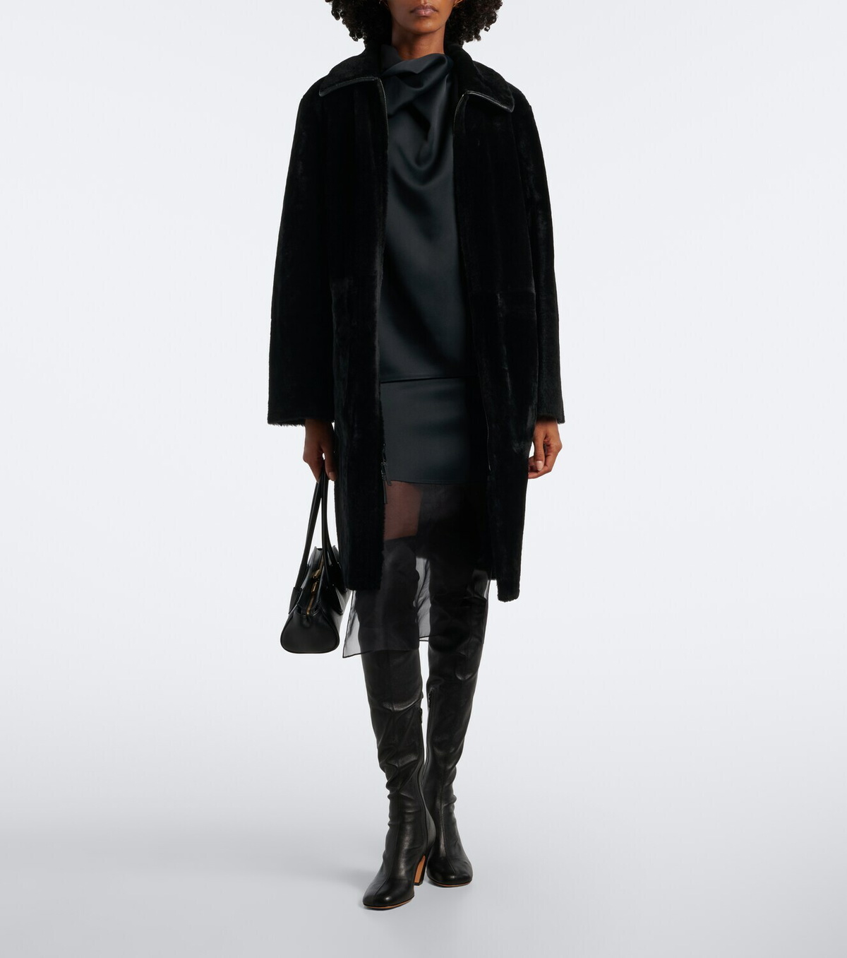 Joseph Caspian reversible leather and shearling coat