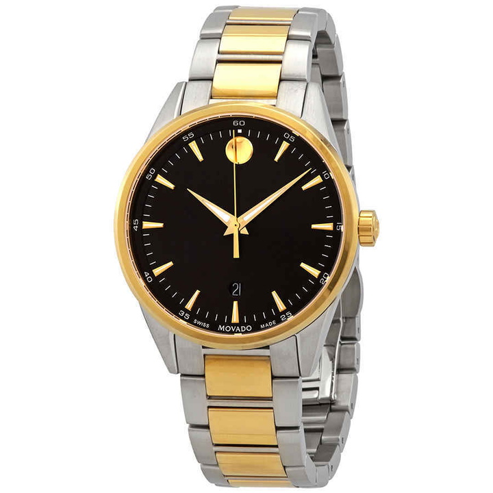 Photo: Movado Stratus Quartz Black Dial Two-tone Mens Watch 0607245