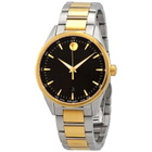 Movado Stratus Quartz Black Dial Two-tone Mens Watch 0607245